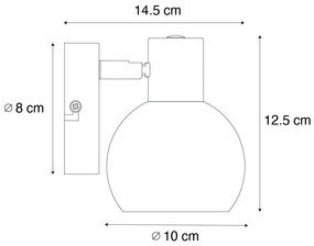 Projetores Art Deco Dourado com Vidro Opalino Ajustável - Anouk Art Deco