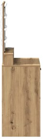 Mesa de Maquiagem vidaXL com Luzes LED Carvalho Artisan 50x41x140 cm