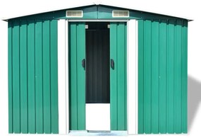 Abrigo de jardim metal verde 257x205x178 cm