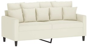 2 pcs conjunto de sofás com almofadões veludo cor creme