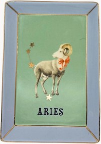 Bandeja decorativa em porcelana fine bone china Aries