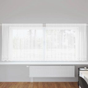 vidaXL Cortina de Renda com cortinas Branco 180 x 300 cm Poliéster