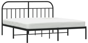 Estrutura de cama em metal com cabeceira 180x200 cm preto