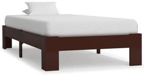 vidaXL Estrutura de cama 90x200 cm pinho maciço castanho-escuro