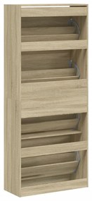Sapateira 4 gavetas articuladas 80x34x187,5 cm carvalho sonoma