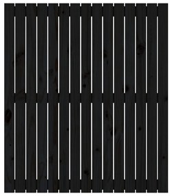 Cabeceira de parede 95,5x3x110 cm madeira de pinho maciça preto
