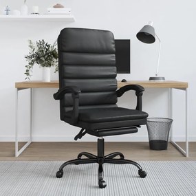 349727 vidaXL Cadeira escritório massagens reclinável couro artificial preto
