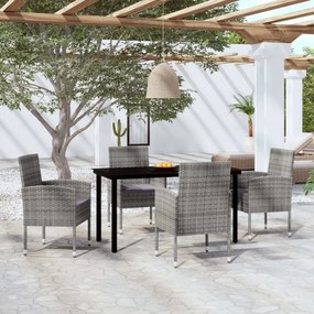 vidaXL 5 pcs conjunto de jantar para jardim antracite