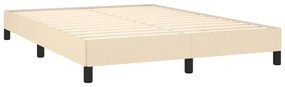 Estrutura de cama sem colchão 140x190 cm tecido cor creme