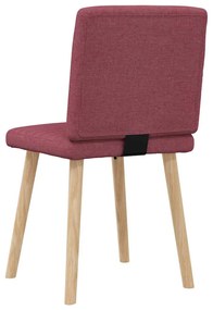 Cadeiras de jantar 2 pcs tecido vermelho tinto