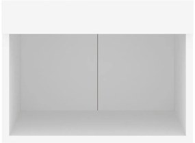 Mesas de cabeceira de parede com luzes LED 2 pcs branco