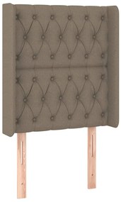 Cama box spring + colchão/LED 80x200cm tecido cinza-acastanhado