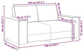 Sofá de 2 lugares 120 cm veludo verde-escuro