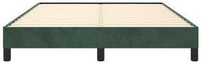 Estrutura de cama sem colchão 140x190 cm veludo verde-escuro
