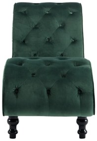 Chaise Longue Elia em Veludo -  Verde - Design Vintage