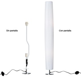 Lâmpada de assoalho moderna com 2 luzes E27 40W e botão de pé com base de aço inoxidável de 120cm - branco