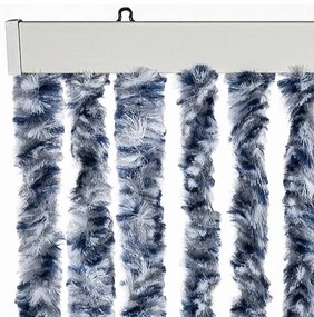 Cortina anti-insetos 90x200 cm chenille azul e branco