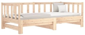 Estrutura sofá-cama de puxar 2x(90x190) cm pinho maciço