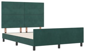 Cama de Veludo Verde Escuro vidaXL 140x190 cm