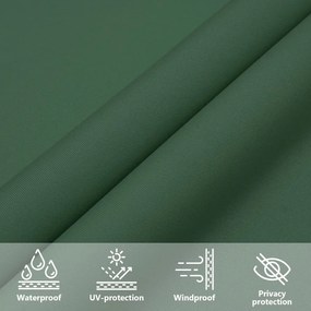 Para-sol estilo vela tecido oxford quadrado 4x4 m verde-escuro