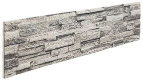Painéis de parede 3D 14 pcs 100x25 cm EPS cinzento-claro