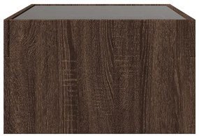 Mesa de centro luzes LED Infinity 70x50x30 cm carvalho castanho