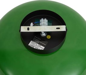 Candeeiro de Teto Retro Preto com Vidro Verde 30cm - Glaze