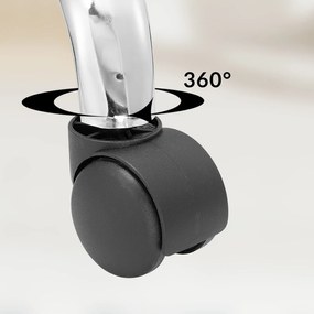 Banco escritorio, trabalho  com rodinhas, giratória 360° e com encosto branco