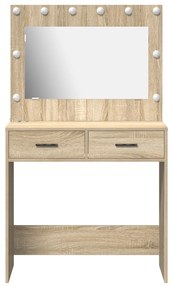 Mesa de Maquilhagem com Luzes LED Carvalho Sonoma 78.5x41x135 cm