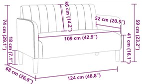 Sofá-luvas 109 cm veludo creme