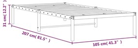Estrutura de cama 100x200 cm metal branco