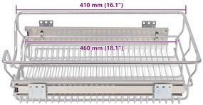 Cestos de arame extraíveis 2 pcs 400 mm prateado