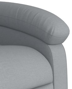 Poltrona elétrica reclinável massagens tecido cinzento-claro