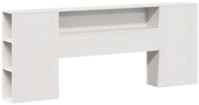 Cabeceira com arrumação 180 cm madeira de pinho maciça branco