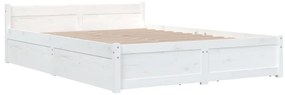 Estrutura de cama com gavetas 160x200 cm branco
