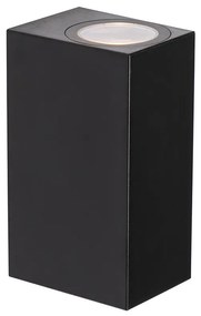 Aplique de parede exterior moderno preto em plástico 2-luzes - Baleno