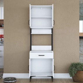 Armário Alto de Cozinha "Etna" - Branco - 60x198.6x25cm - Design Moder