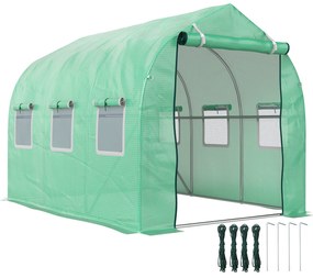 Estufa tipo Túnel 3x2x2 m Estufa de Exterior com 6 Janelas de Malha e