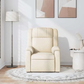 Poltrona de massagens reclinável tecido cor creme