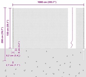 Postes de Cerca vidaXL 10 pcs U-Channel Cinza 150 cm Aço