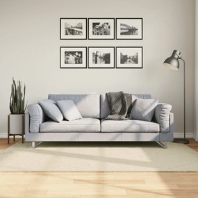 vidaXL Tapete pelo curto macio e lavável HUARTE 140x200 cm cor creme