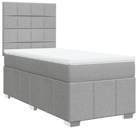 Cama com molas/colchão 80x200 cm tecido cinza-claro