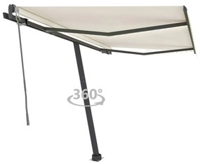vidaXL Toldo automático com LED e sensor de vento 350x250 cm cor creme