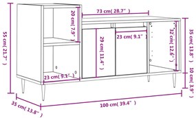 Móvel p/ TV 100x35x55 cm derivados de madeira carvalho sonoma