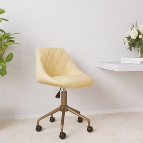 vidaXL Cadeira de jantar giratória veludo cor creme
