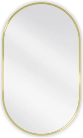 Mexen Loft espelho de casa de banho oval 85 x 50 cm, moldura dourada escovada - 9851-085-050-000-50