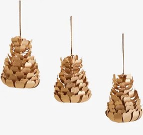 Pack De 3 Enfeites De Natal Em Papel Iverez Amarelho Ouro - Sklum