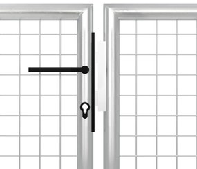 Portão de jardim 400x150 cm aço prateado