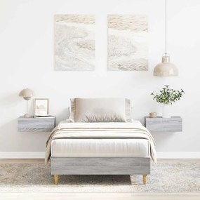 vidaXL Estrutura cama s/ colchão 75x190 cm cinzento sonoma