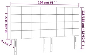 Cabeceira de cama 4 pcs tecido 80x5x78/88 cm creme